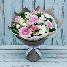Букет цветов из:  Герберы, Альстромерии и Хризантемы #REPLACE_PRED# Ливенке Воронежской области