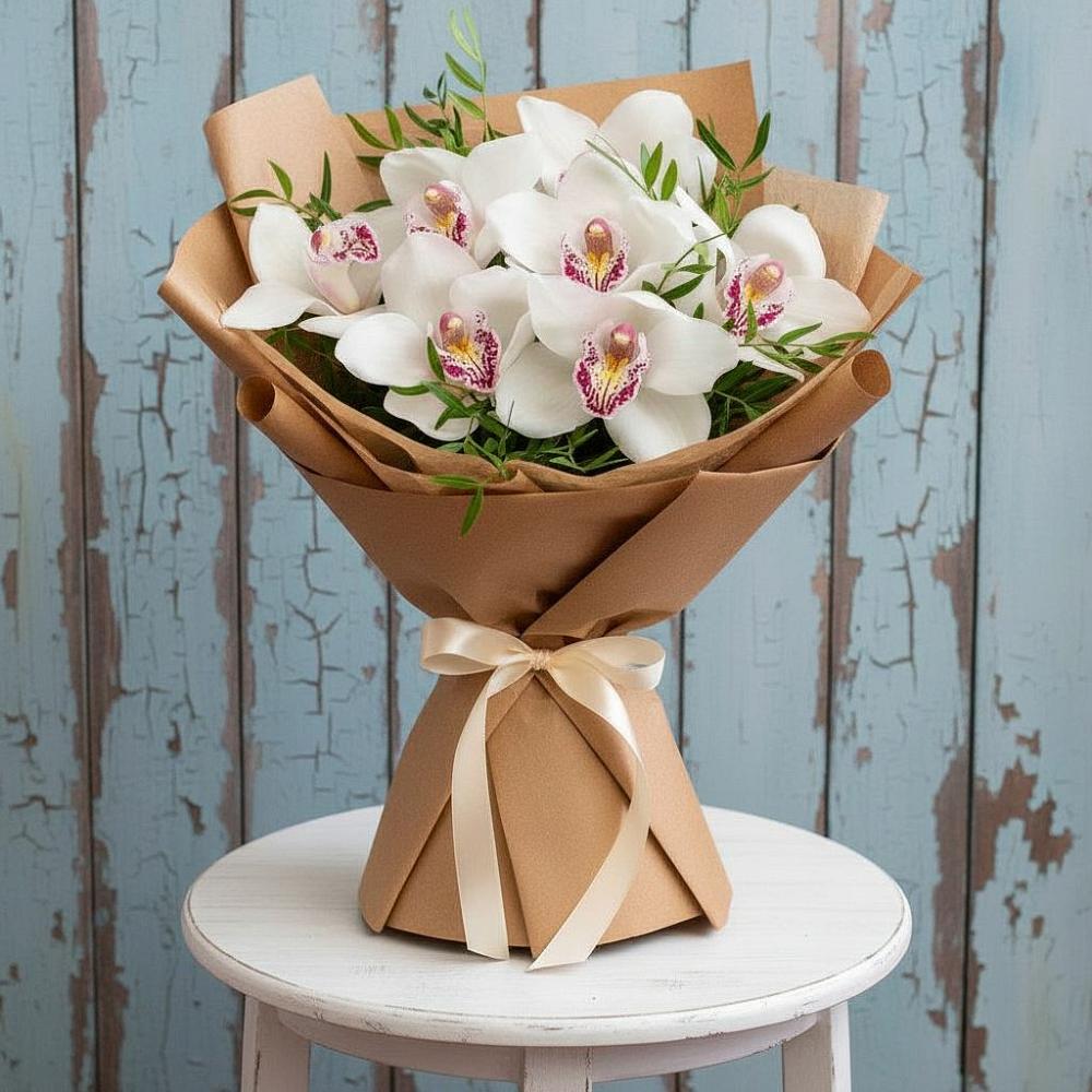 Букет цветов из: Орхидеи и Розы в Ливенке Воронежской области