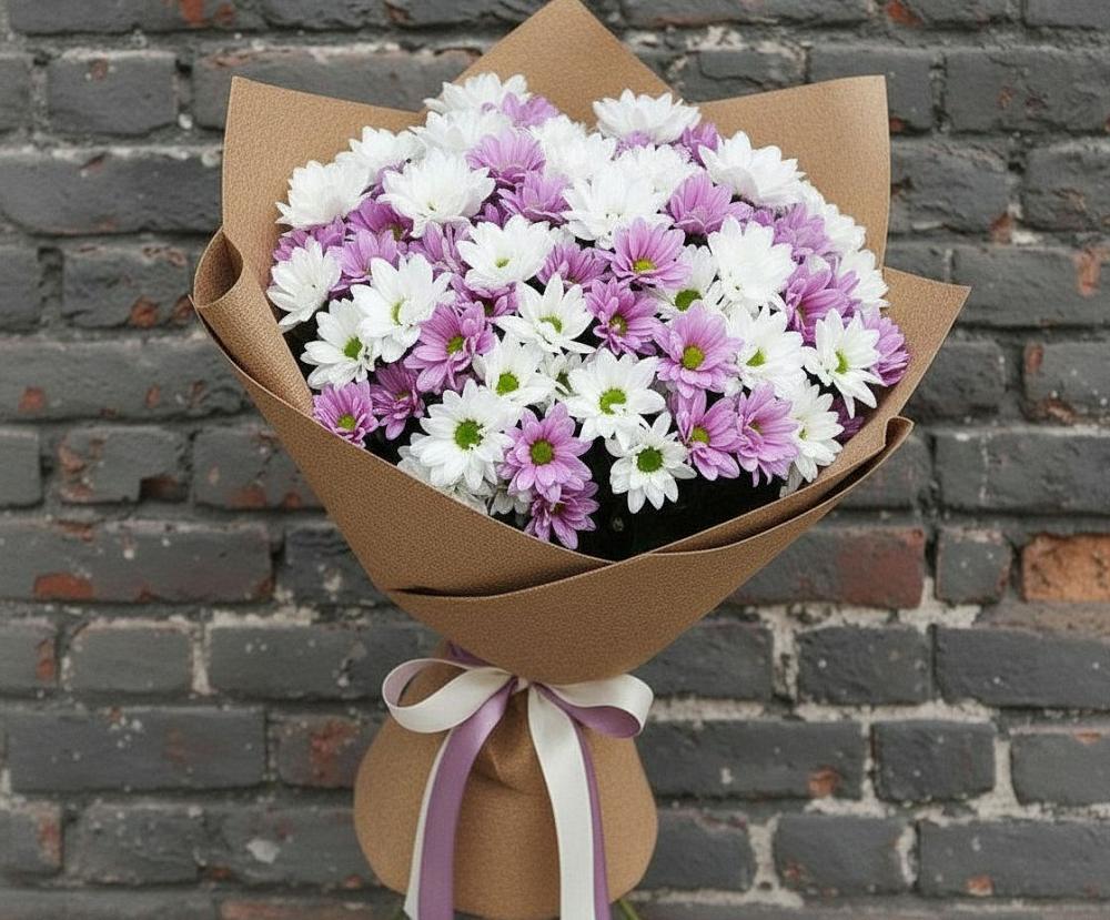 Букет цветов из: Хризантемы в Ливенке Воронежской области