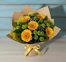 Букет цветов из:  Герберы и Хризантемы #REPLACE_PRED# Ливенке Воронежской области