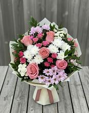 Букет цветов из:  Альстромерии, Гвоздики, Розы и Хризантемы #REPLACE_PRED# Ливенке Воронежской области