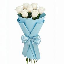 Букет 7 белых роз Проуд #REPLACE_PRED# Ливенке Воронежской области