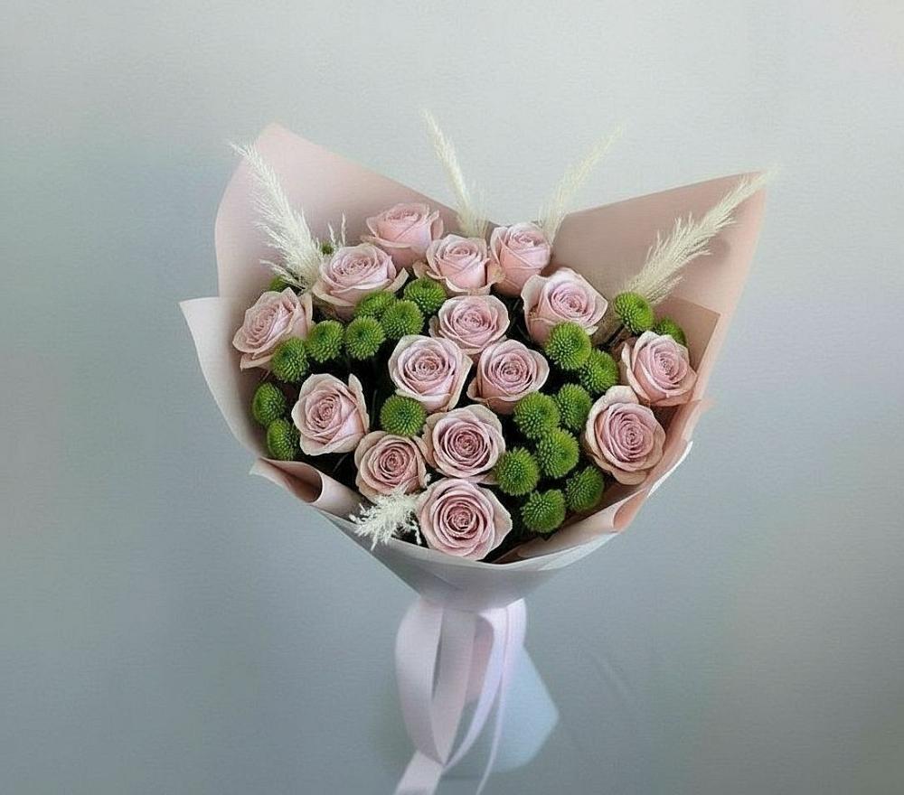 Букет цветов из: Розы и Хризантемы в Ливенке Воронежской области