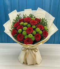 Букет цветов из:  Розы и Хризантемы в Ливенке Воронежской области