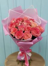 Букет 15 Розовых роз Равель в Ливенке Воронежской области