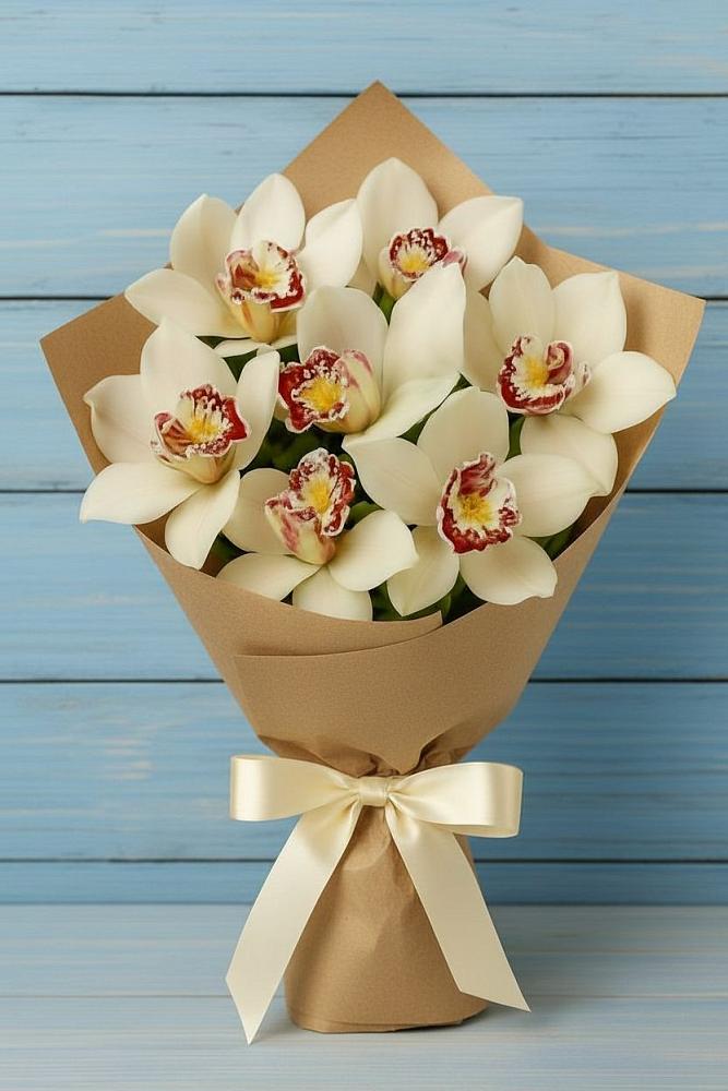 Букет цветов из: Орхидеи и Розы в Ливенке Воронежской области